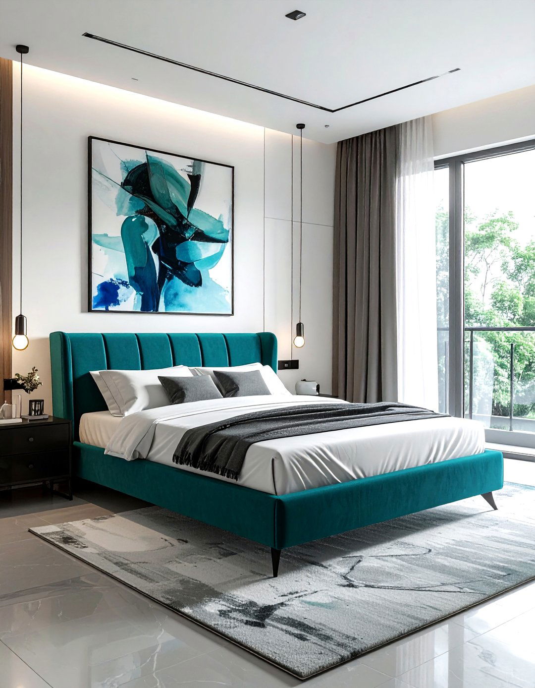 Modern Teal Bedroom - 30 teal bedroom ideas
