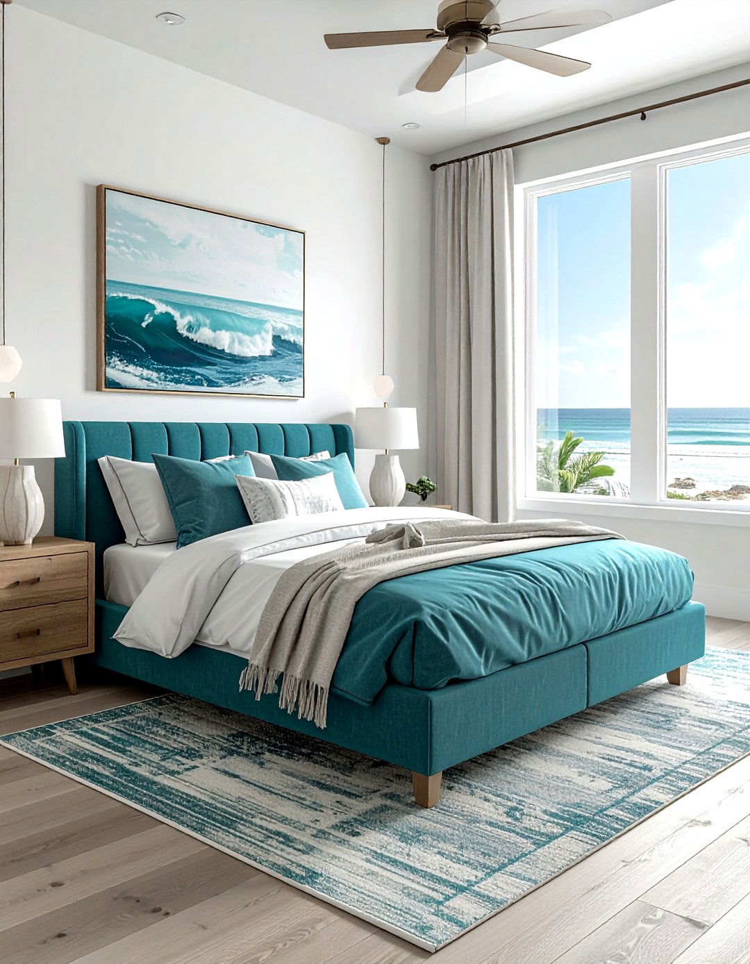 Modern Teal Coastal Bedroom - 30 coastal teal bedroom ideas