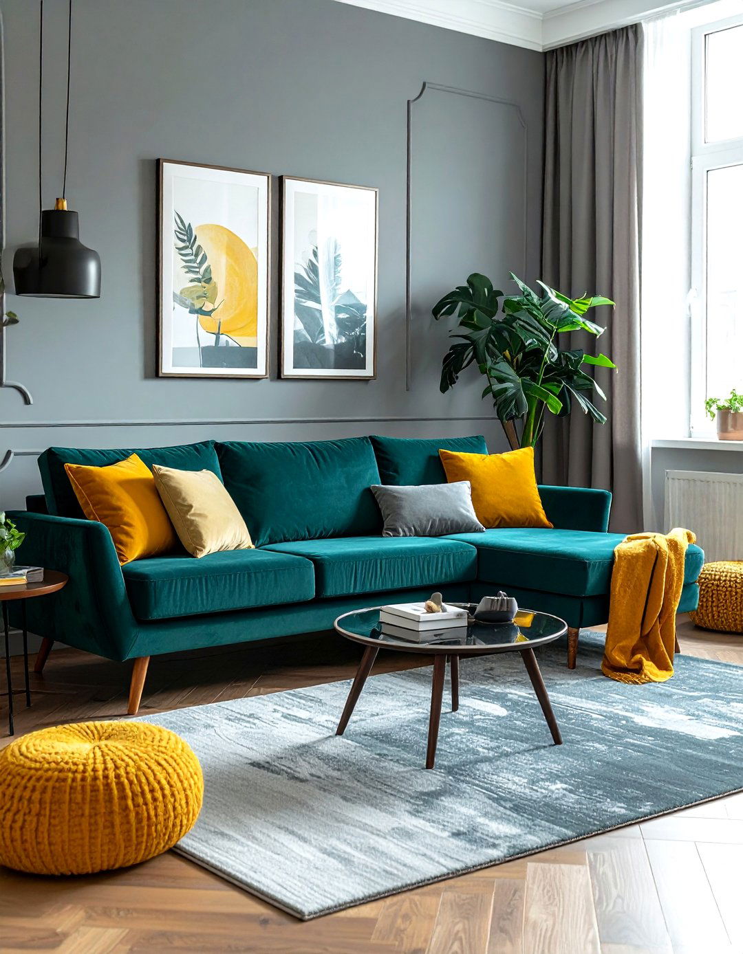 Modern Teal Living Room - 30 blue living room design ideas