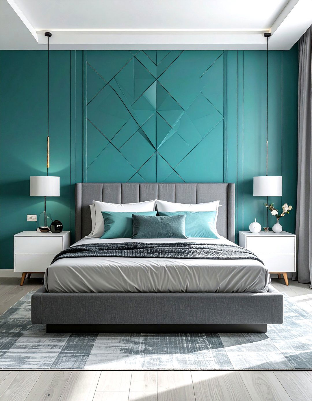 Modern Teal Wallpaper - 30 modern teal bedroom ideas