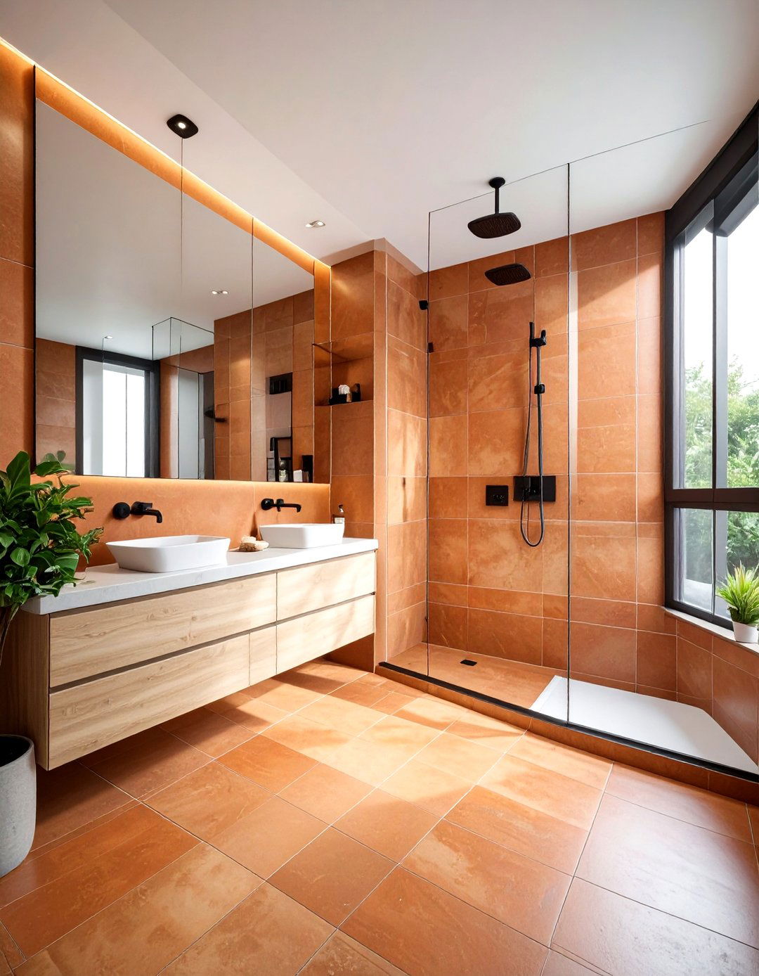 Modern Terracotta Bathroom - 30 terracotta bathroom ideas