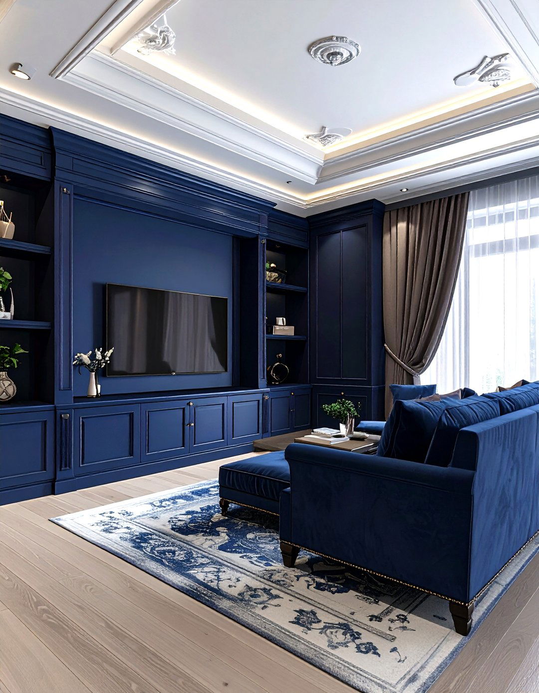 Modern Victorian Built In With Decorative Molding - 30 living room built-in entertainment center