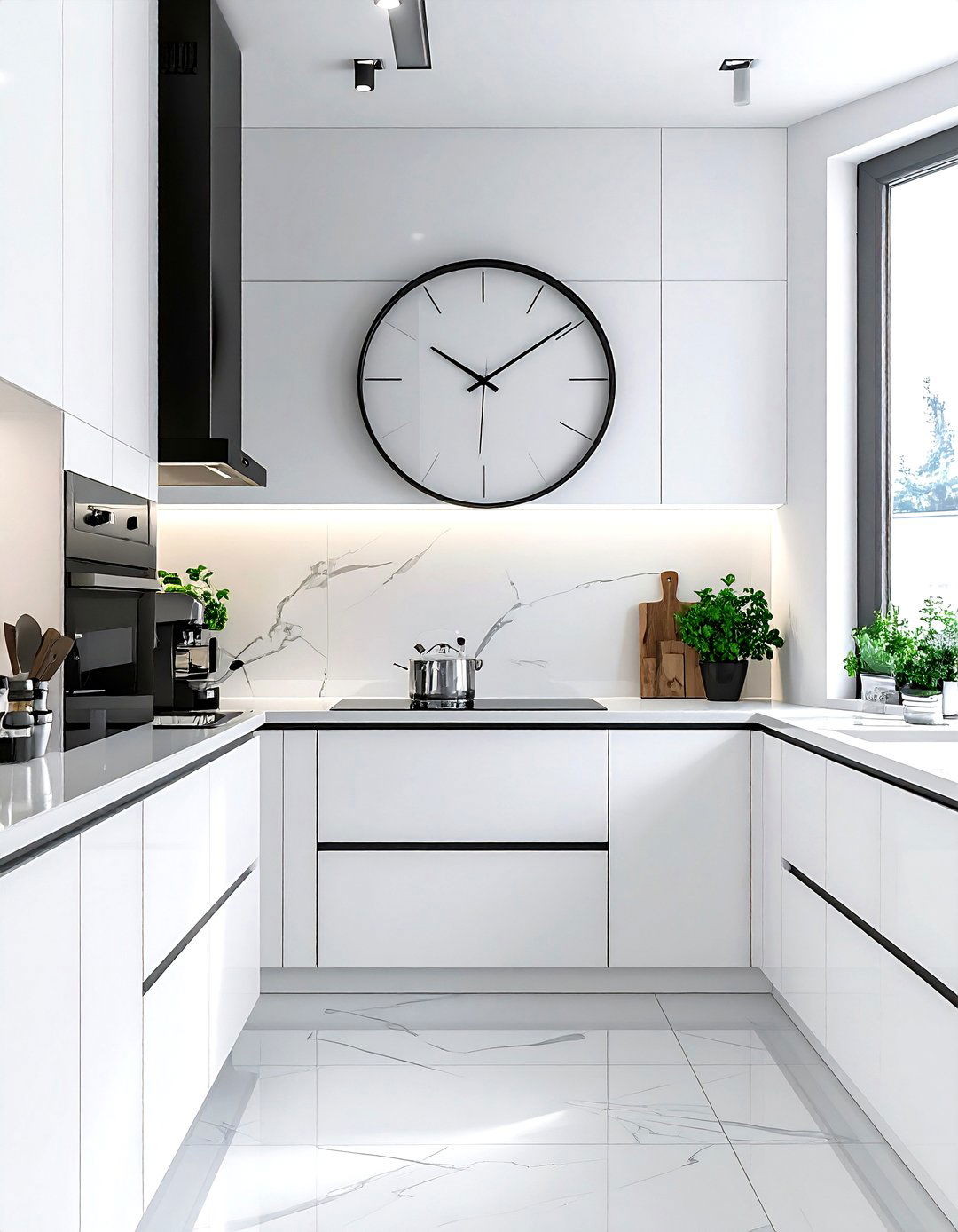 Modern Wall Clock - 30 kitchen finishing touches ideas