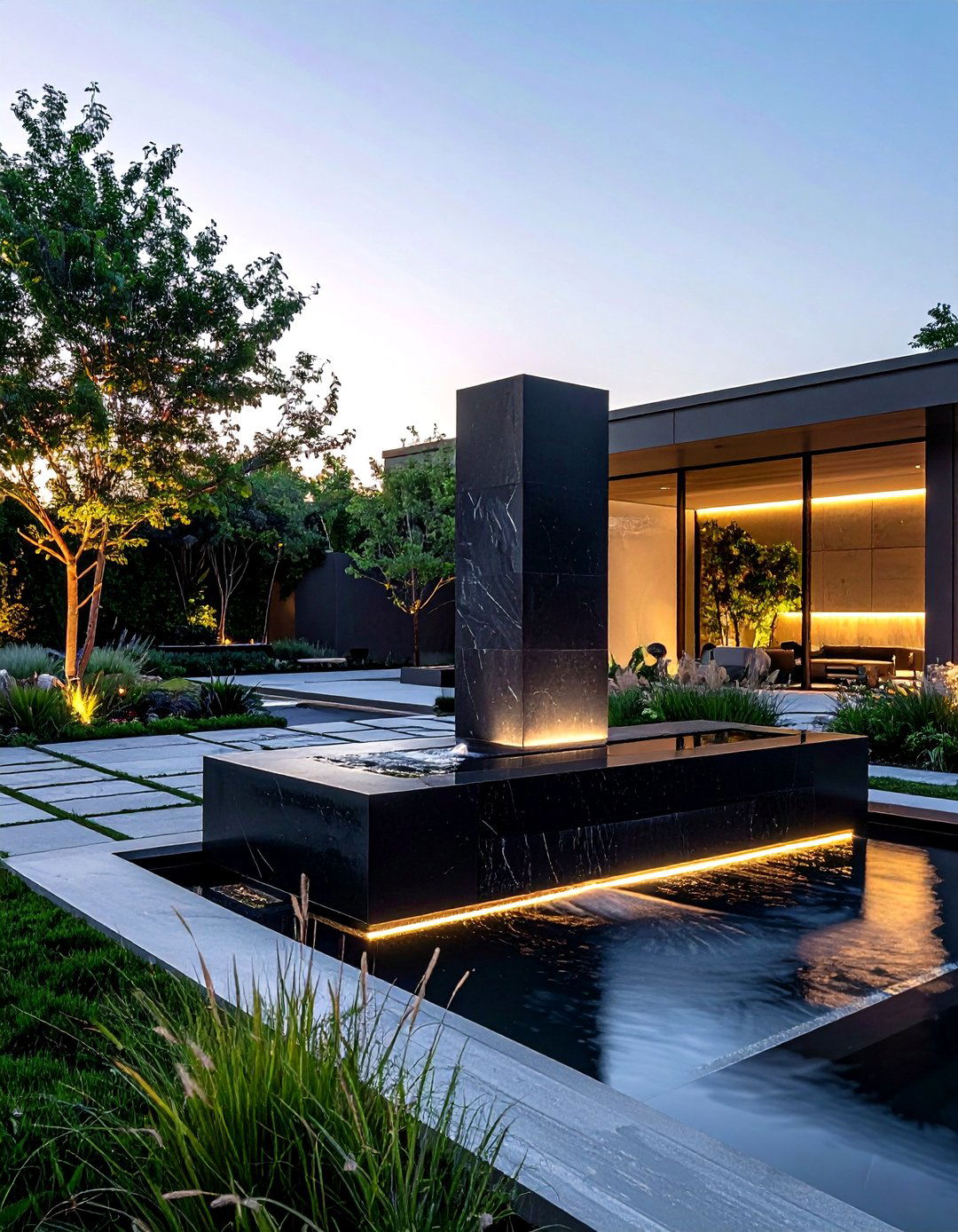 Modern Water Feature - 30 outdoor living ideas