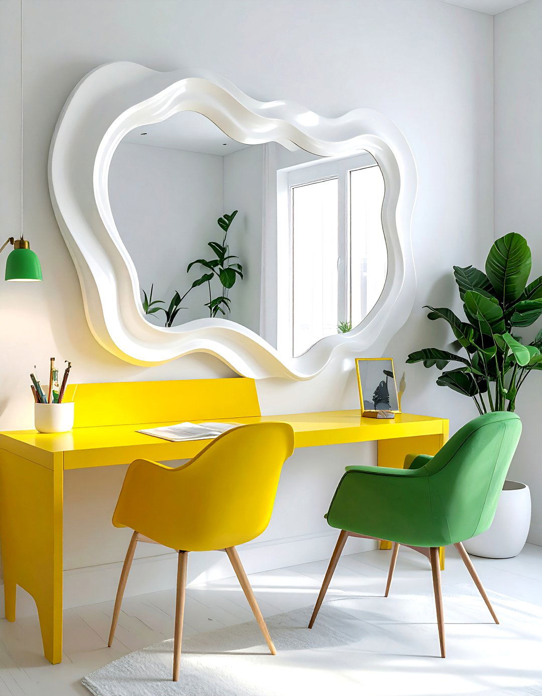 Modern Wavy Wall Mirror - 30 mirror wall decor ideas