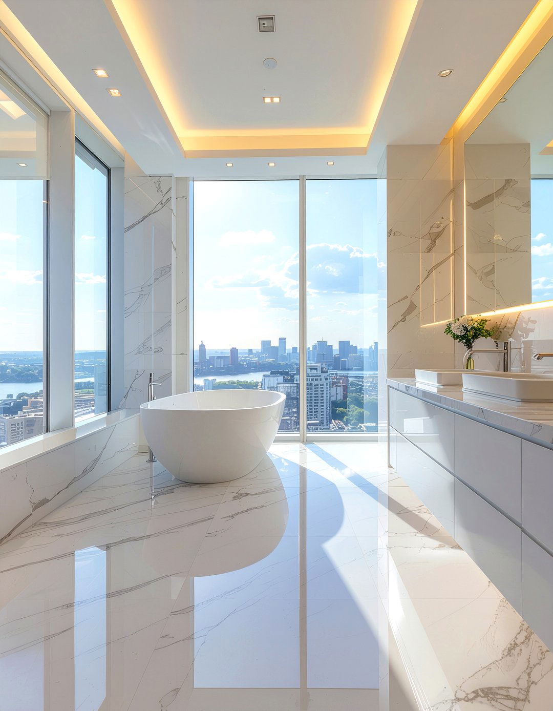 Modern White Bathroom - 30 monochromatic bathroom ideas