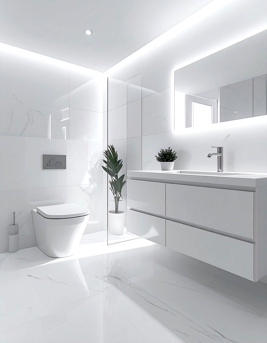 Modern White Bathroom - 30 bright white bathroom ideas