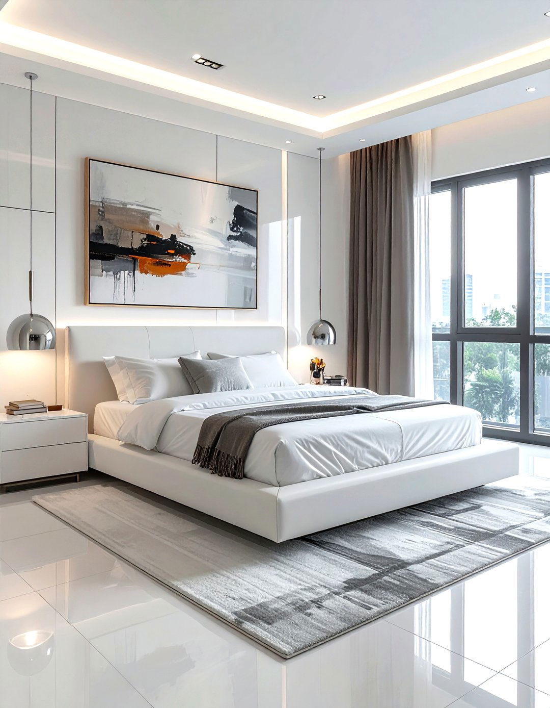 Modern White Bedroom - 30 minimalist white bedroom ideas