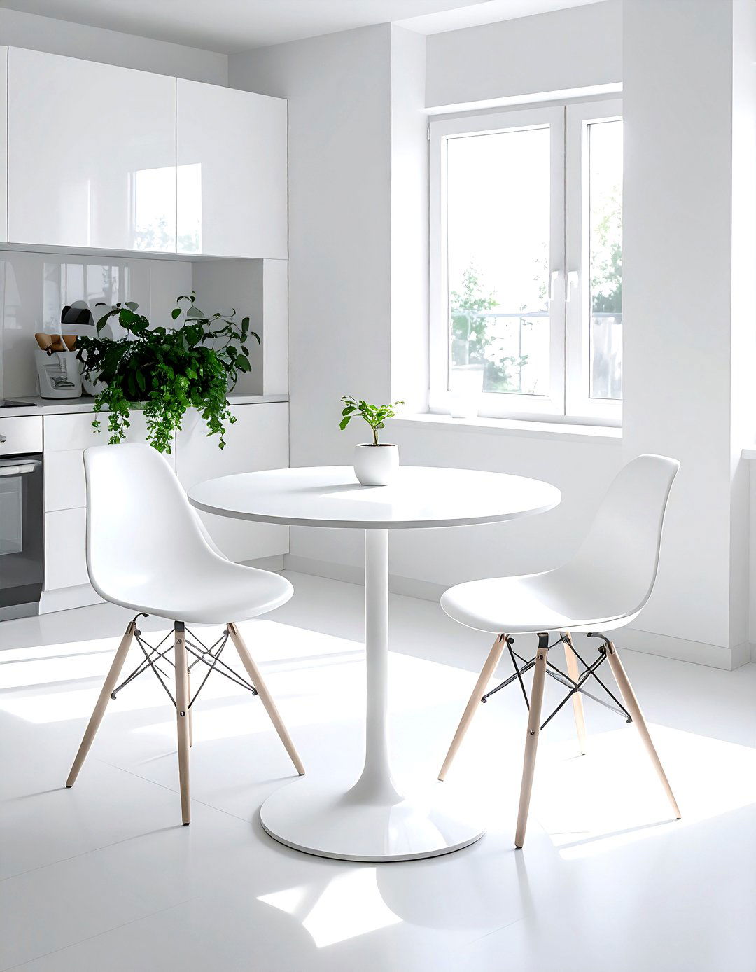 Modern White Bistro Set - 30 white kitchen furniture ideas