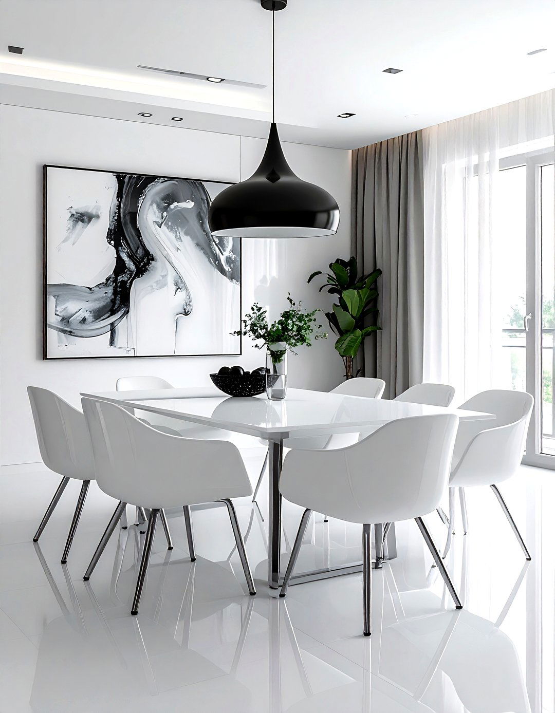 Modern White Dining Room - 30 white dining room design ideas
