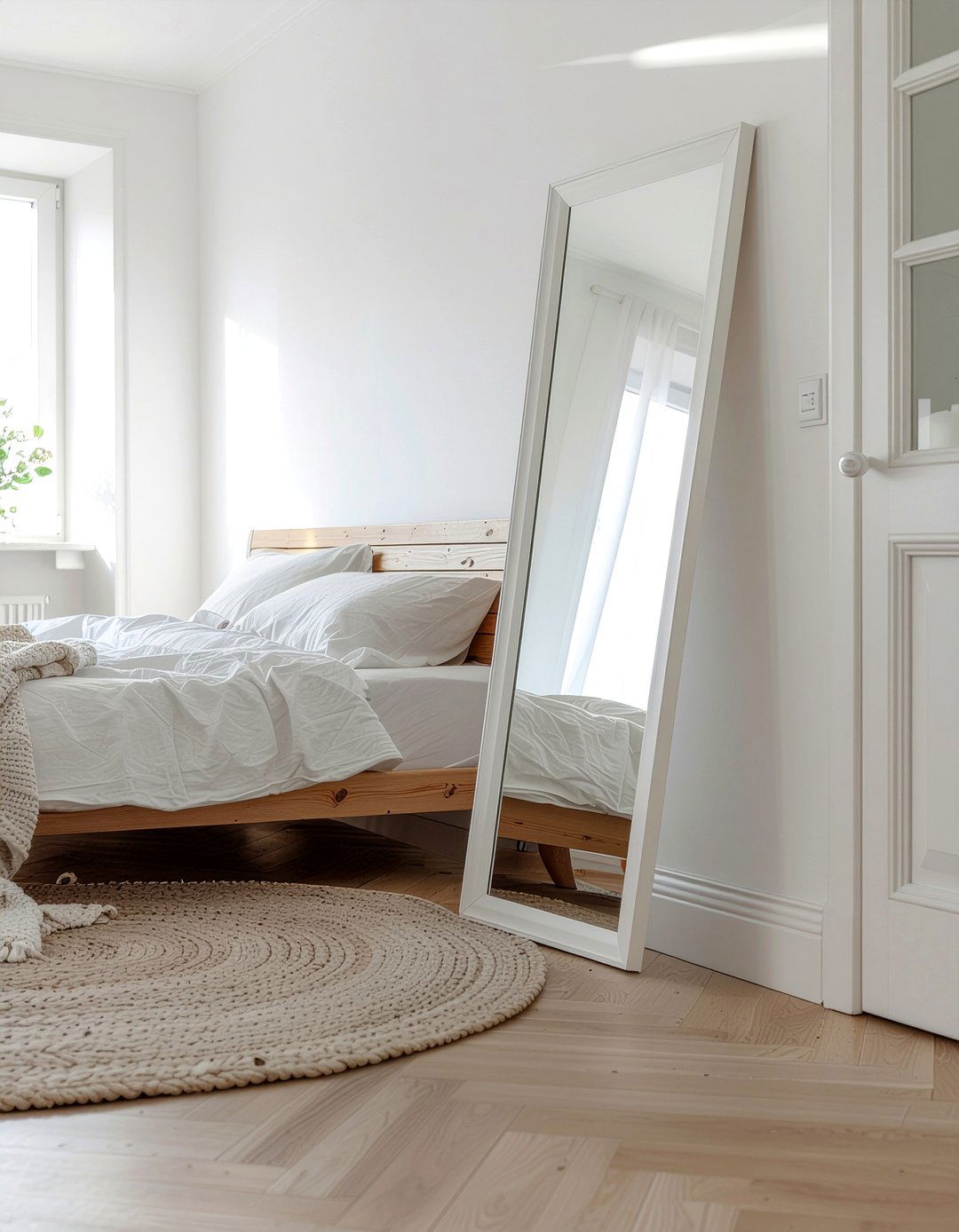 Modern White Floor Mirror - 30 floor mirror ideas