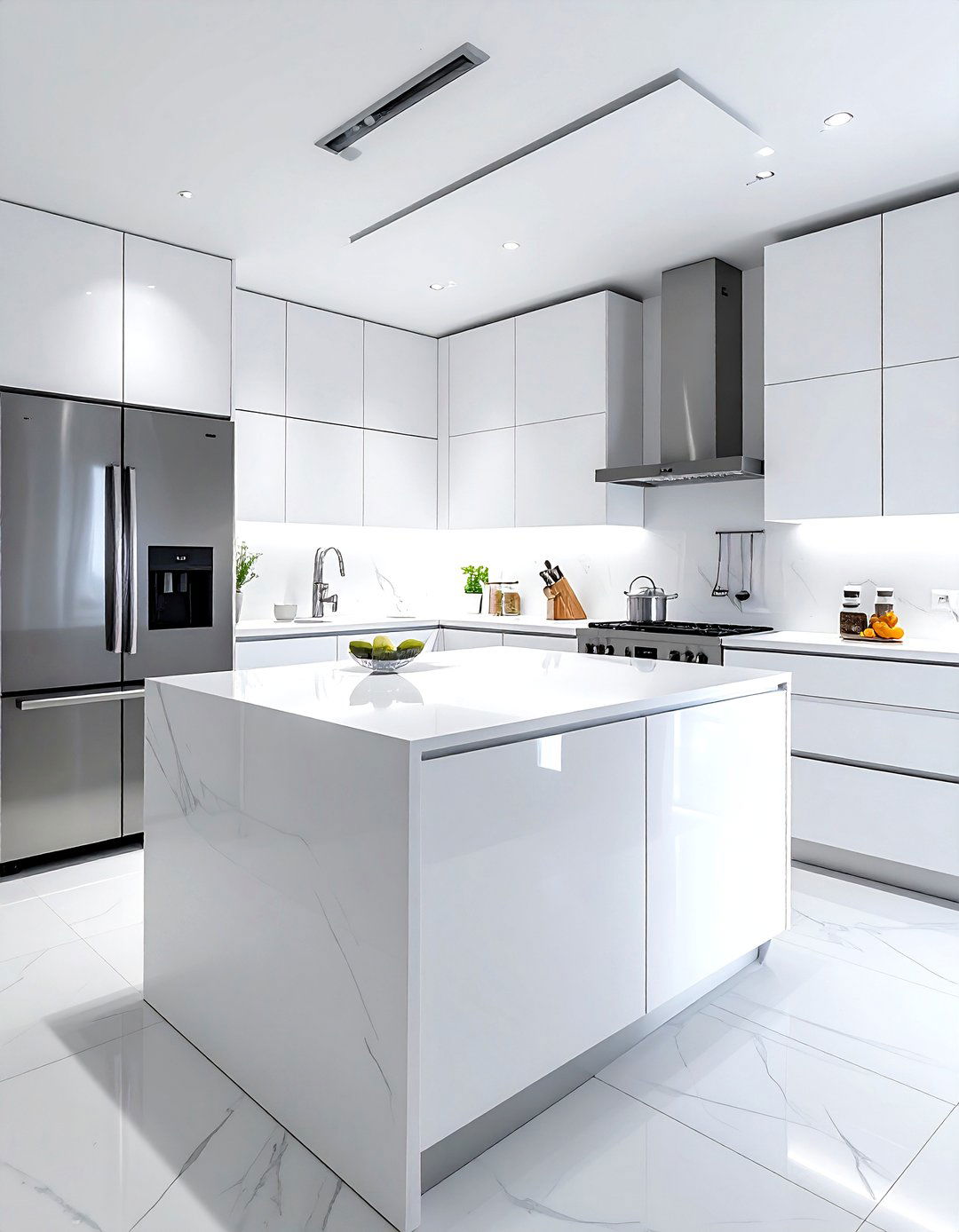 Modern White Kitchen With LG InstaView - 30 LG kitchen ideas