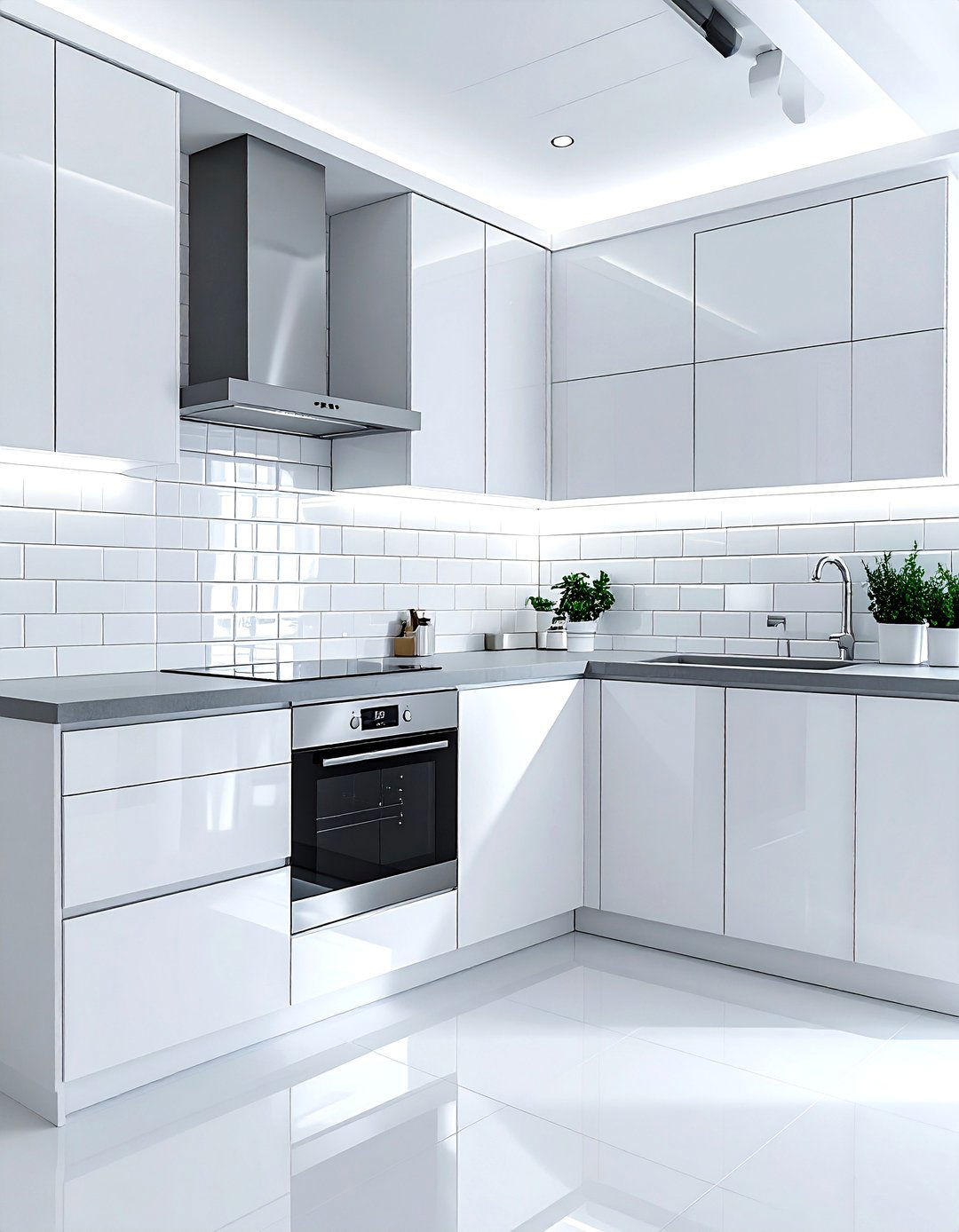 Modern White Kitchenette - 30 studio kitchen ideas