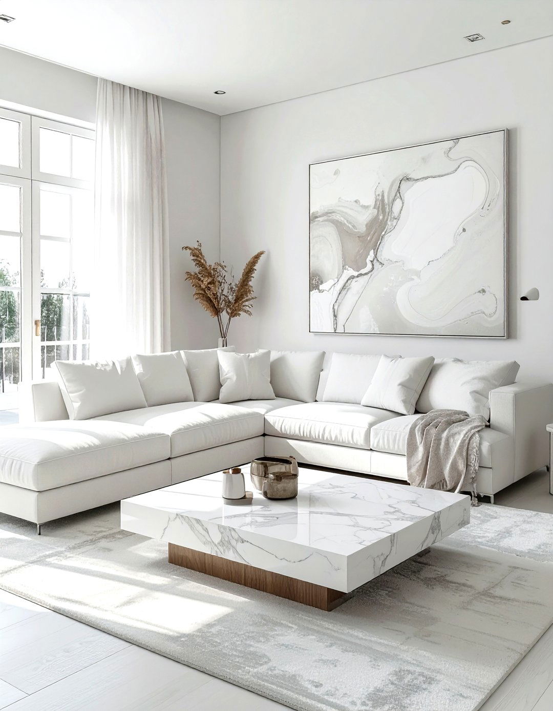 Modern White Living Room - 30 white living room design ideas