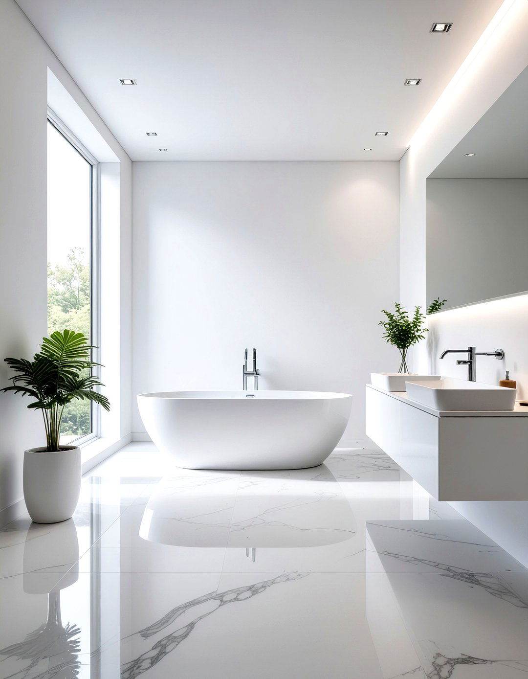 Modern White Quartz Bathroom - 30 quartz countertop bathroom ideas