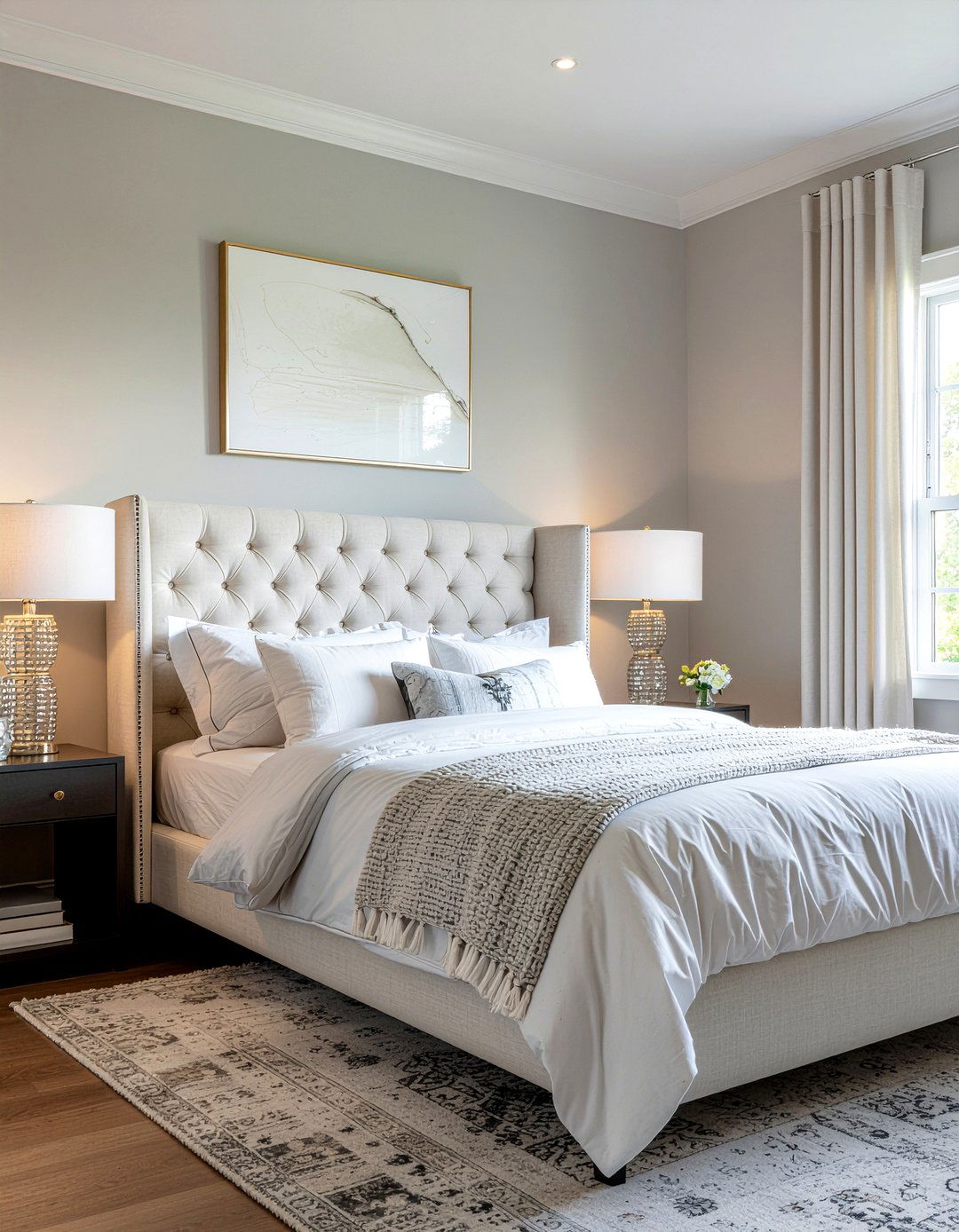 Modern Wingback Tufted Headboard - 30 bedroom tufted headboards