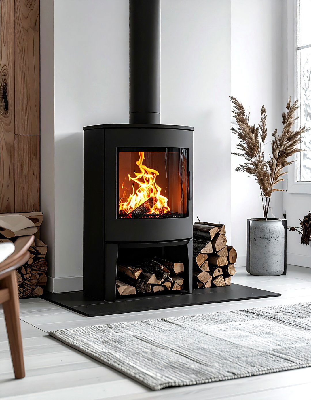 Modern Wood Burning Stove - 30 Scandinavian home decor ideas