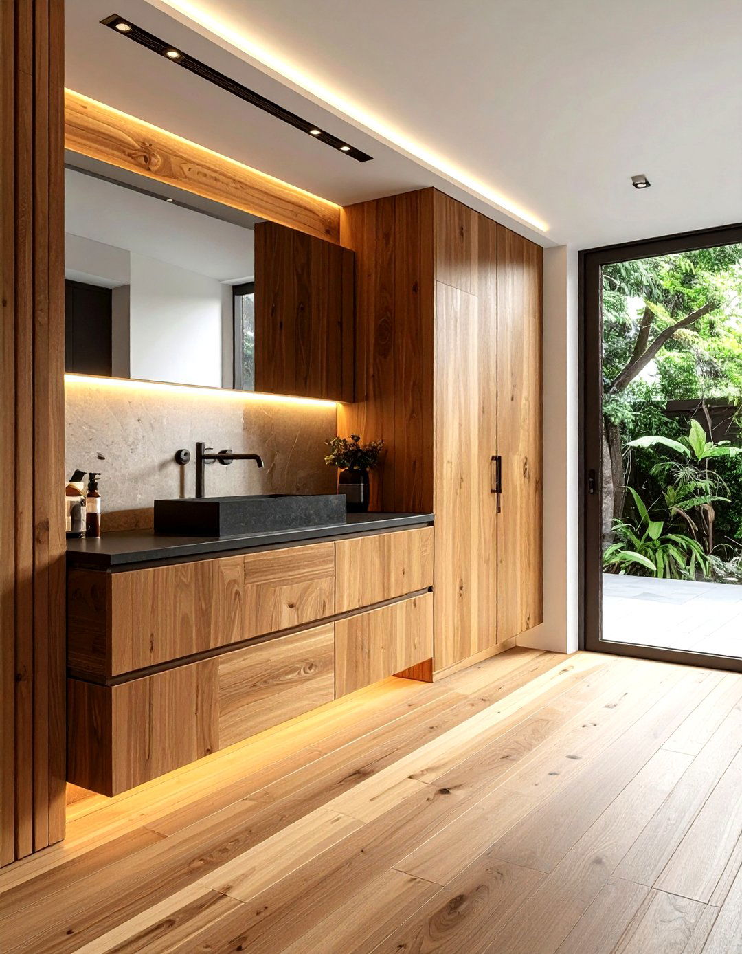 Modern Wood Slat - 30 kitchen paneling ideas