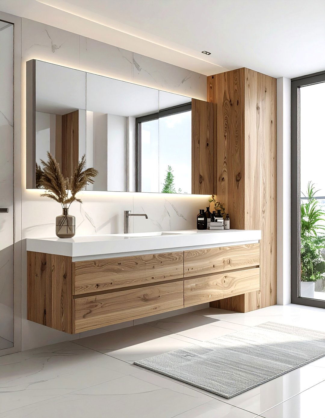 Modern Wood Vanity - 30 wood bathroom ideas
