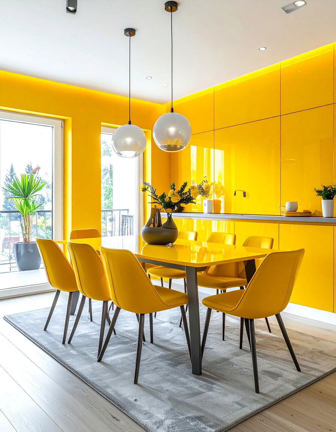 Modern Yellow Dining Room - 30 bright yellow dining room ideas