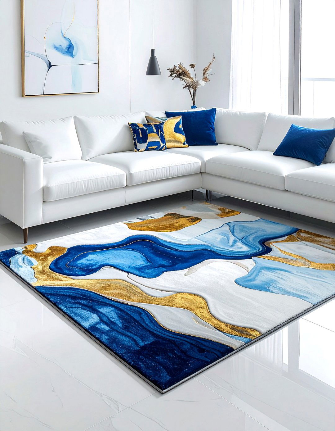 Modern abstract rug - 30 bedroom rug ideas