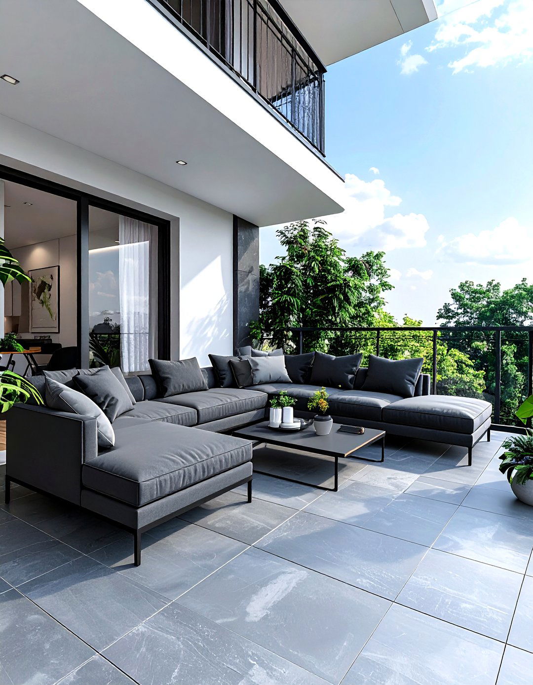 Modern apartment living room balcony - 30 living room with balcony ideas