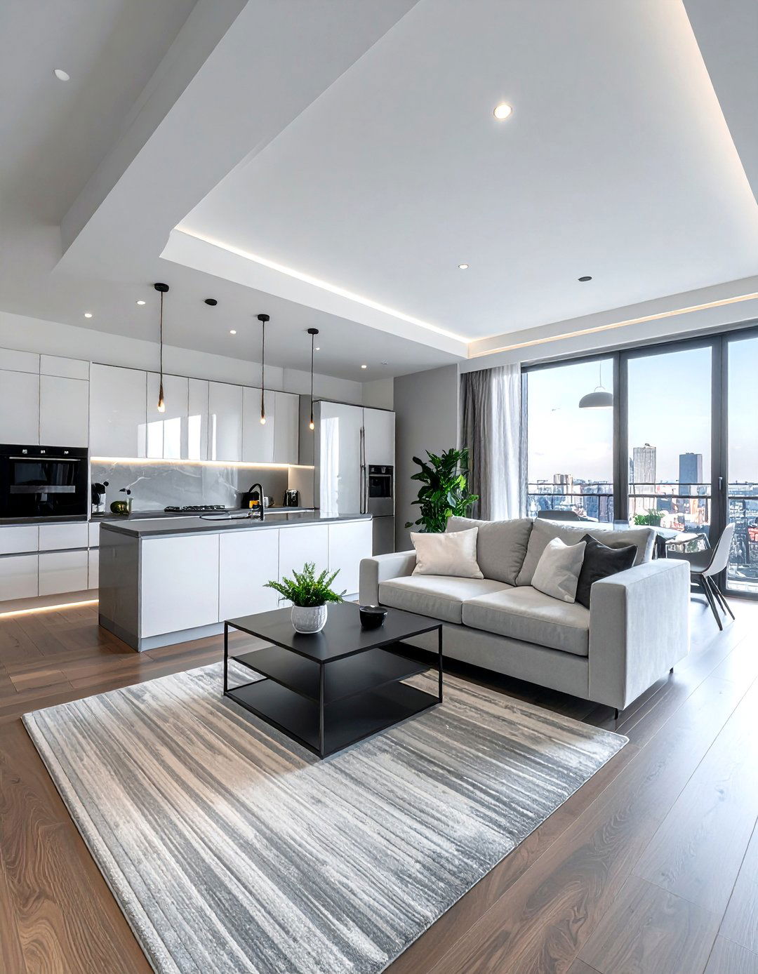 Modern apartment open layout - 30 open concept living room ideas