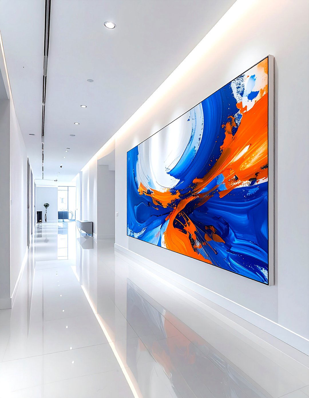 Modern art wall - 30 hallway decor ideas