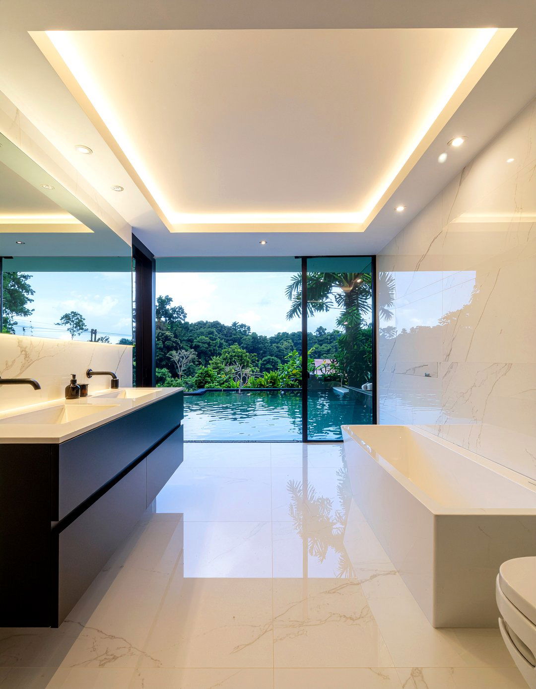 Modern bathroom tray ceiling with led lighting - 30 bathroom tray ceiling ideas