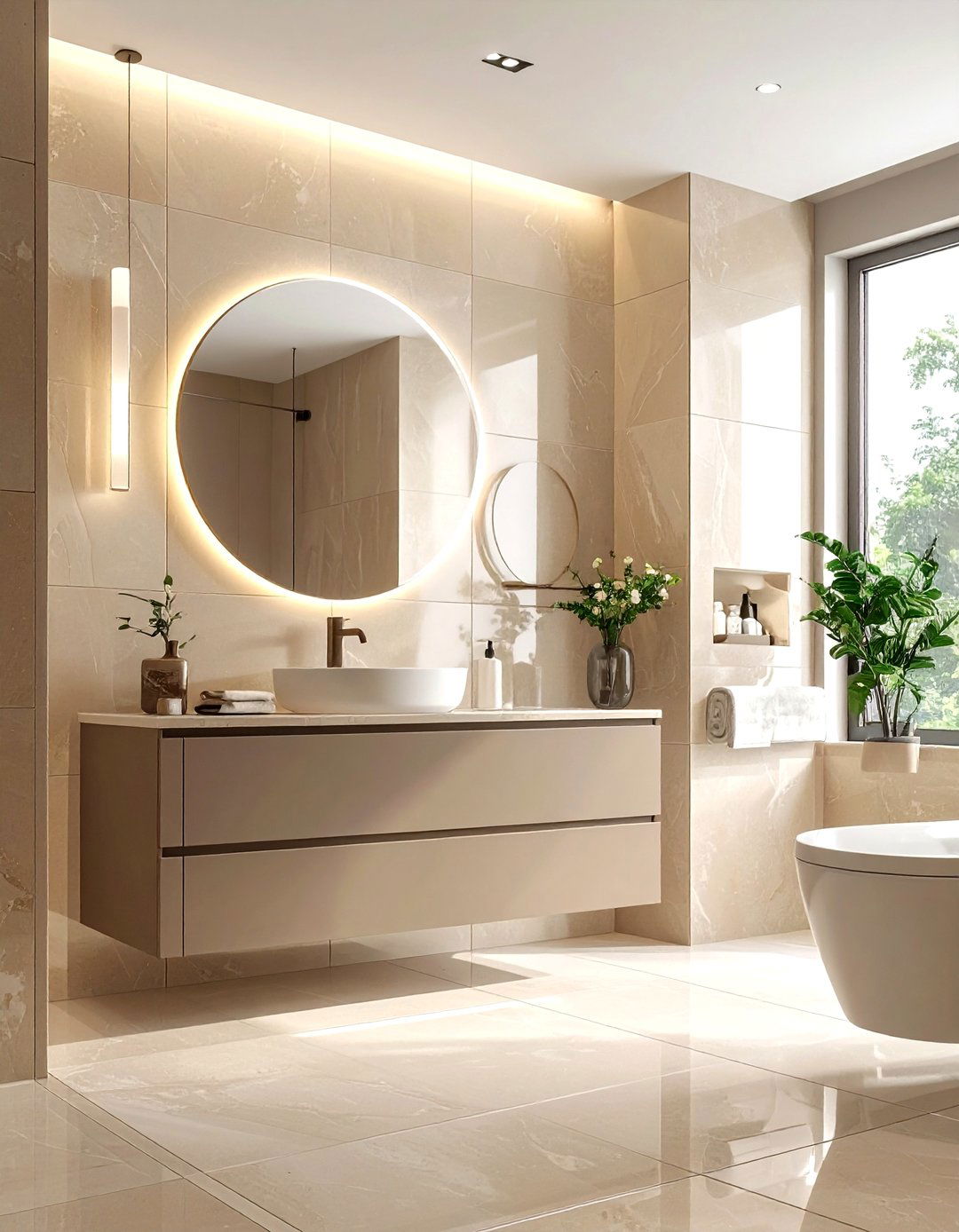 Modern beige bathroom - 30 beige bathroom design ideas