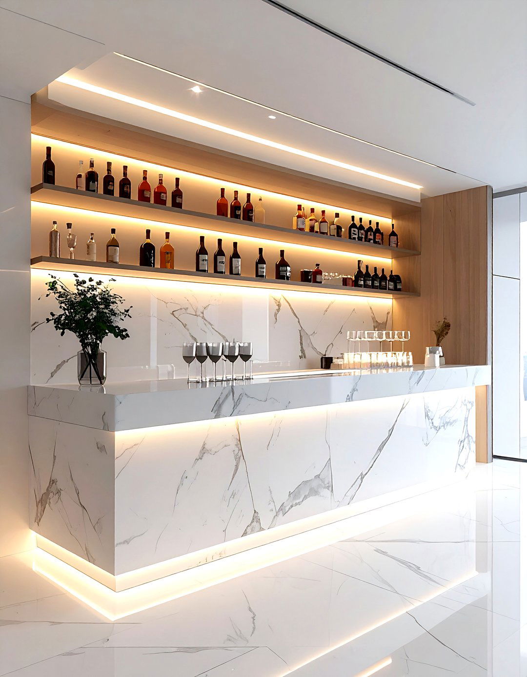 Modern beverage niche - 30 beverage station kitchen ideas