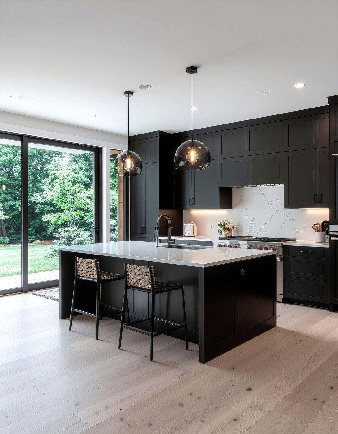 Modern black accent wall - 30 kitchen board and batten ideas