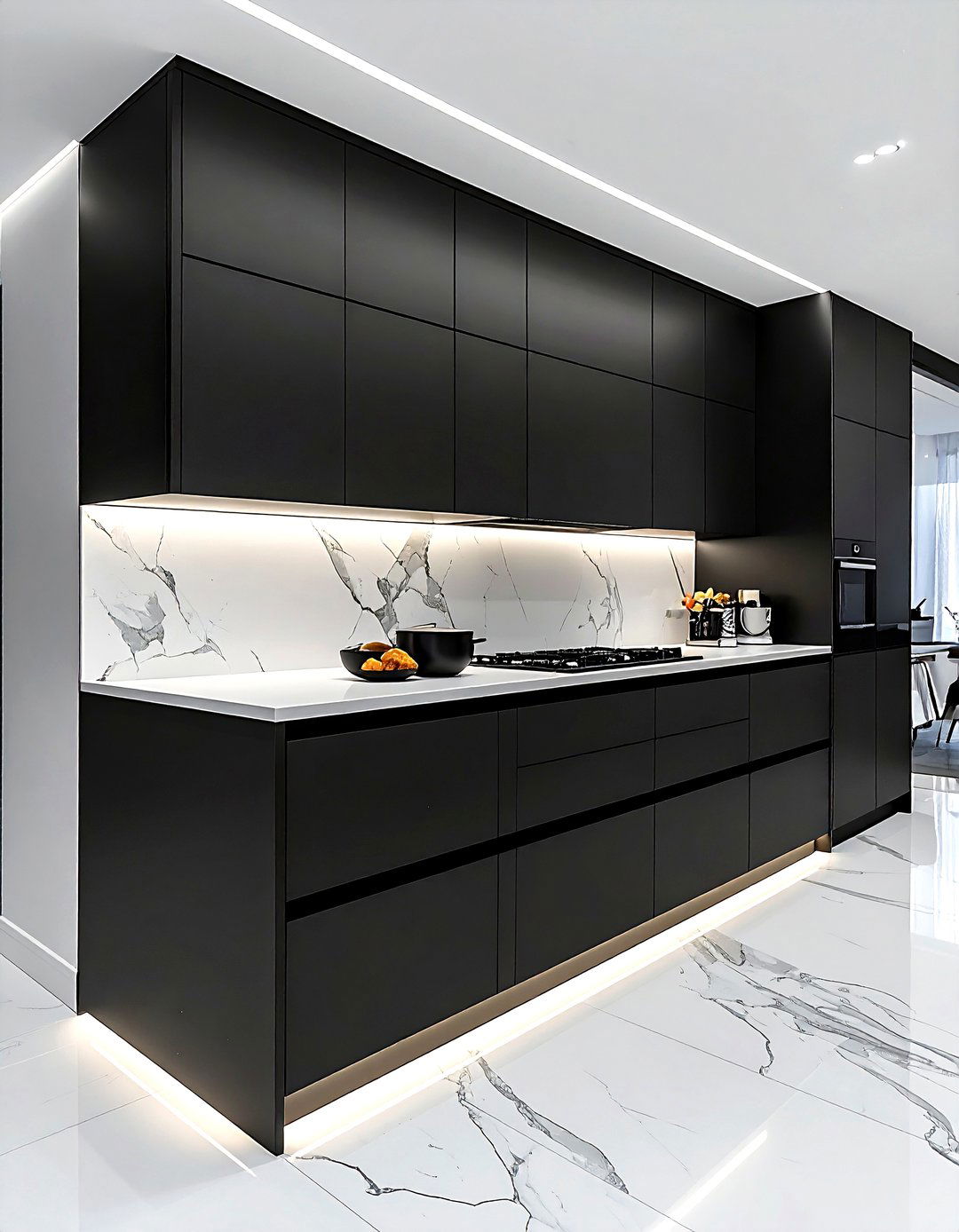 Modern black baking station - 30 kitchen baking station ideas