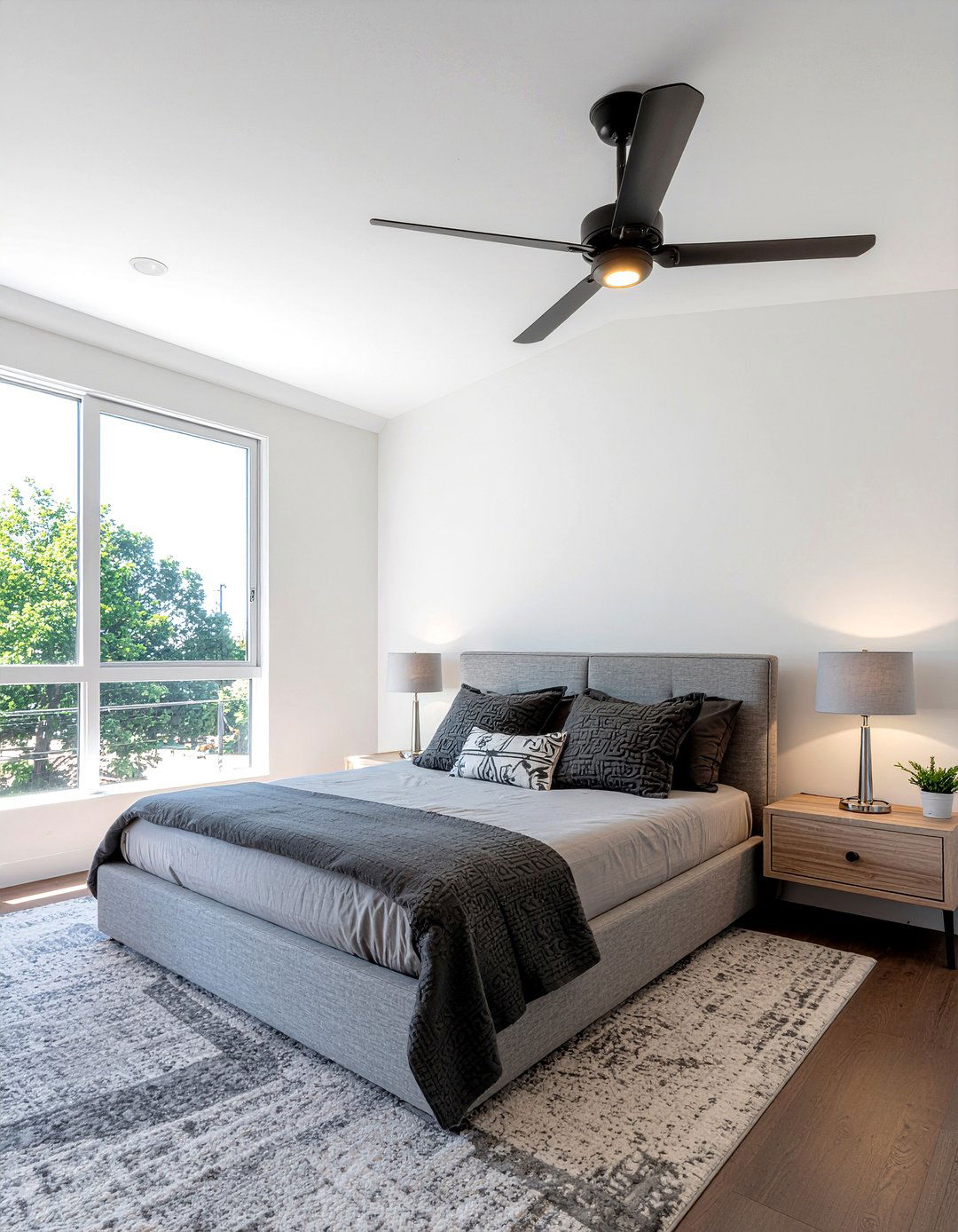 Modern black ceiling fan - 30 bedroom ceiling fans