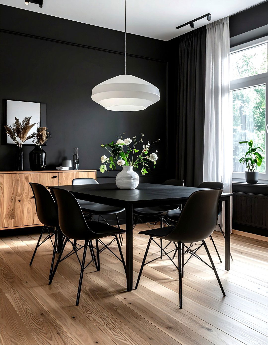 Modern black dining room - 30 dark black dining room ideas
