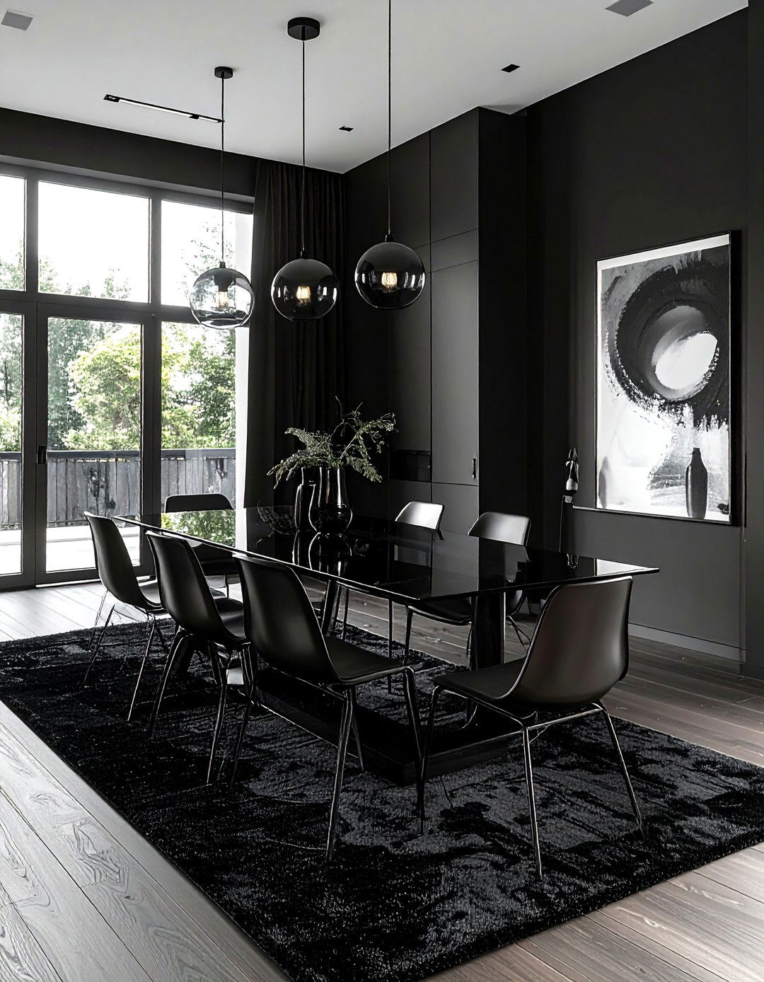 Modern black dining room - 30 monochromatic dining room ideas