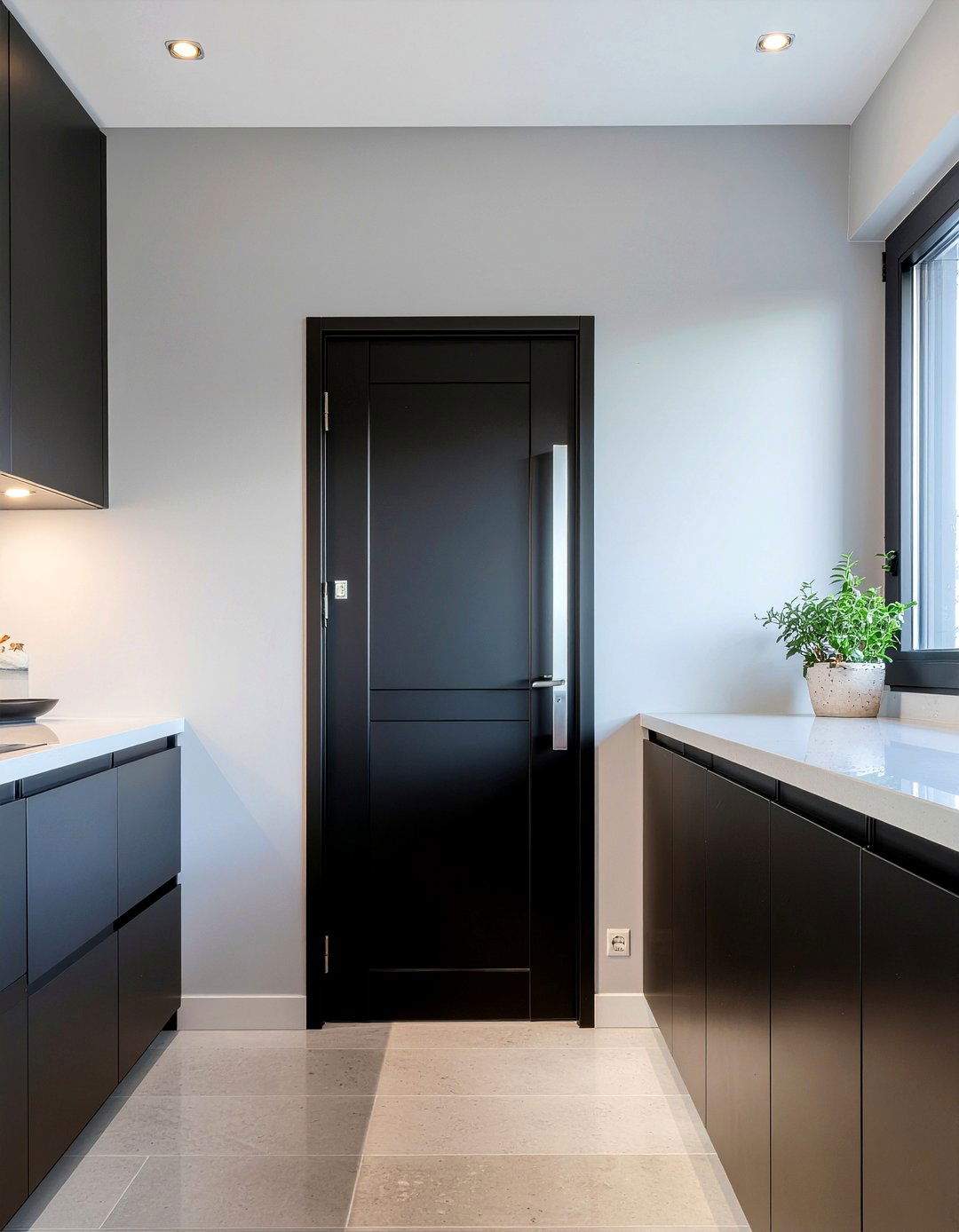 Modern black door - 30 kitchen exterior door ideas