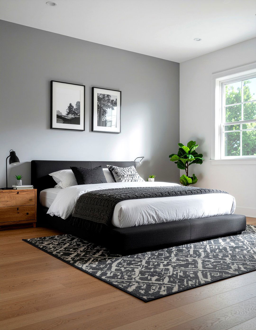 Modern black fabric bed - 30 upholstered bed ideas
