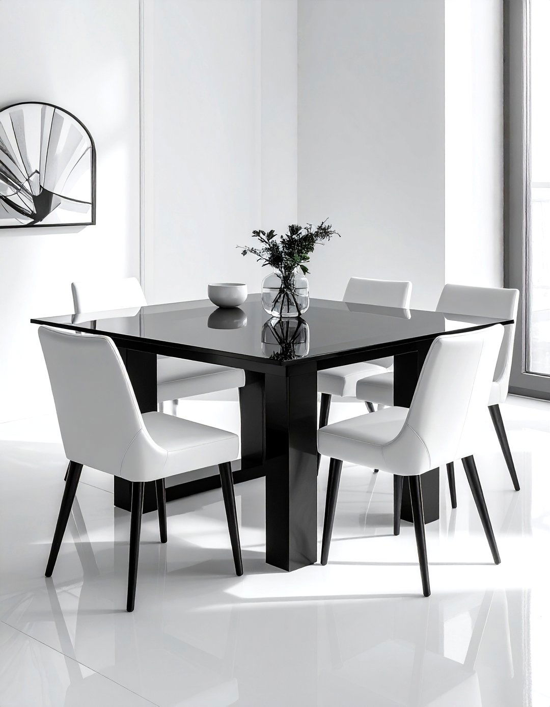 Modern black glass dining table - 30 glass dining table ideas