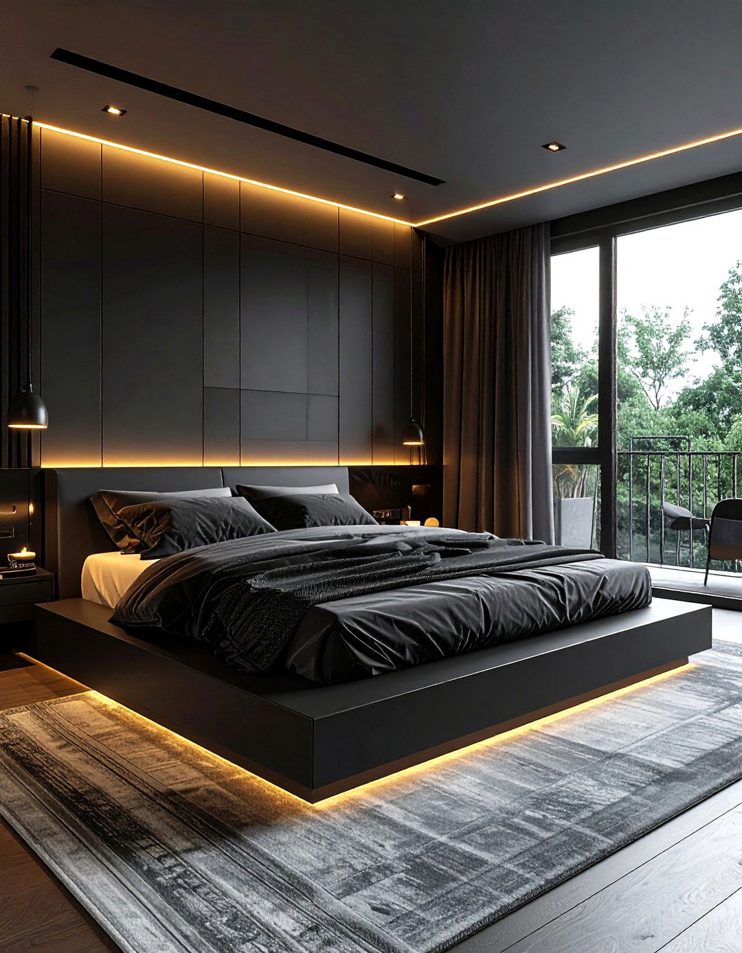 Modern black master bedroom - 30 black bedroom decor ideas