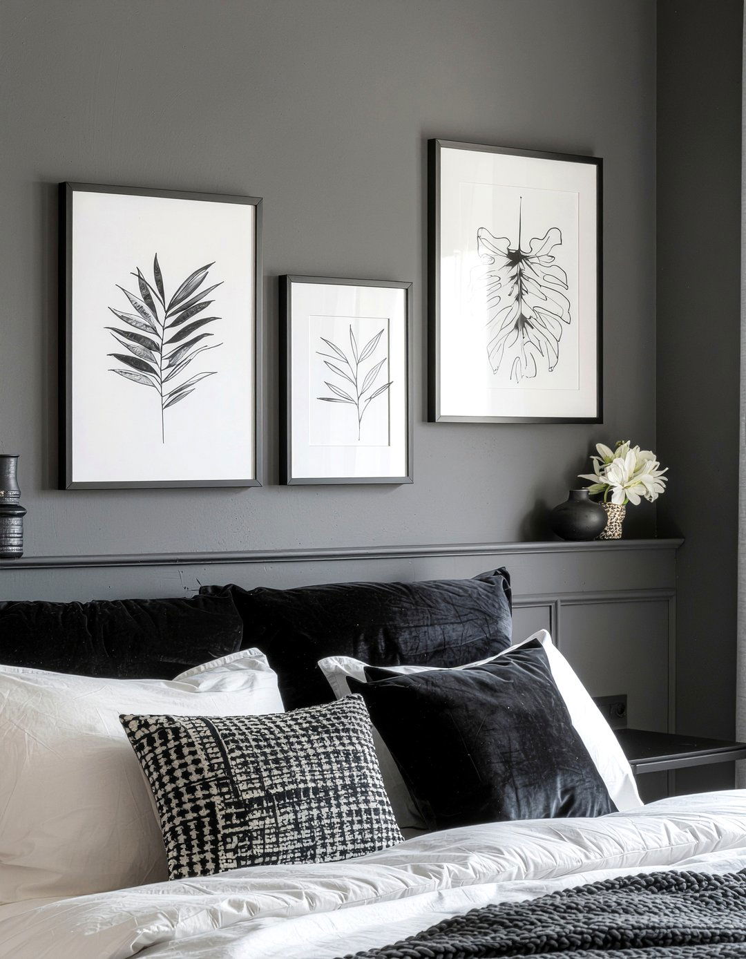 Modern black picture ledge - 30 bedroom ledge shelves