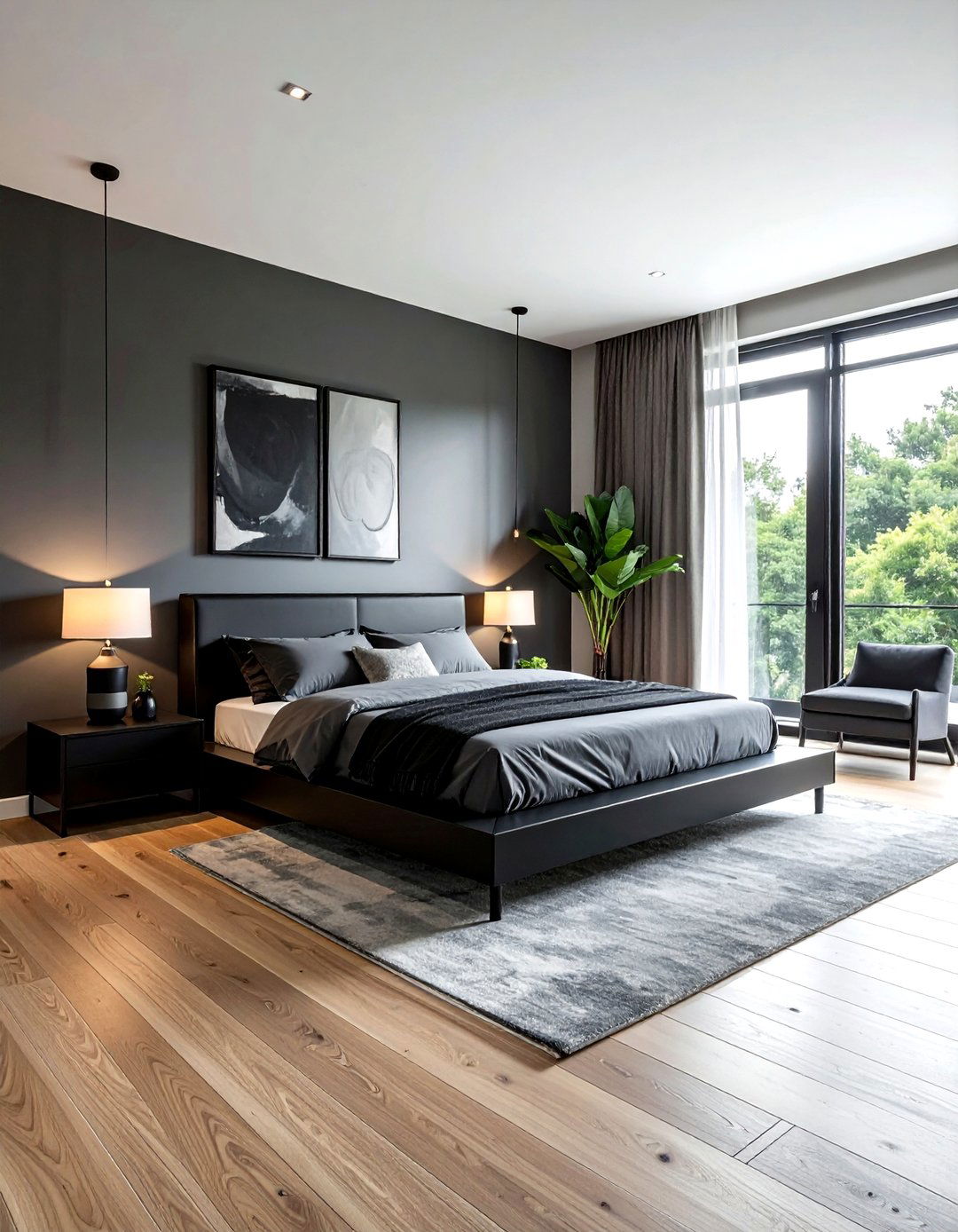 Modern black platform bed - 30 black bedroom furniture ideas