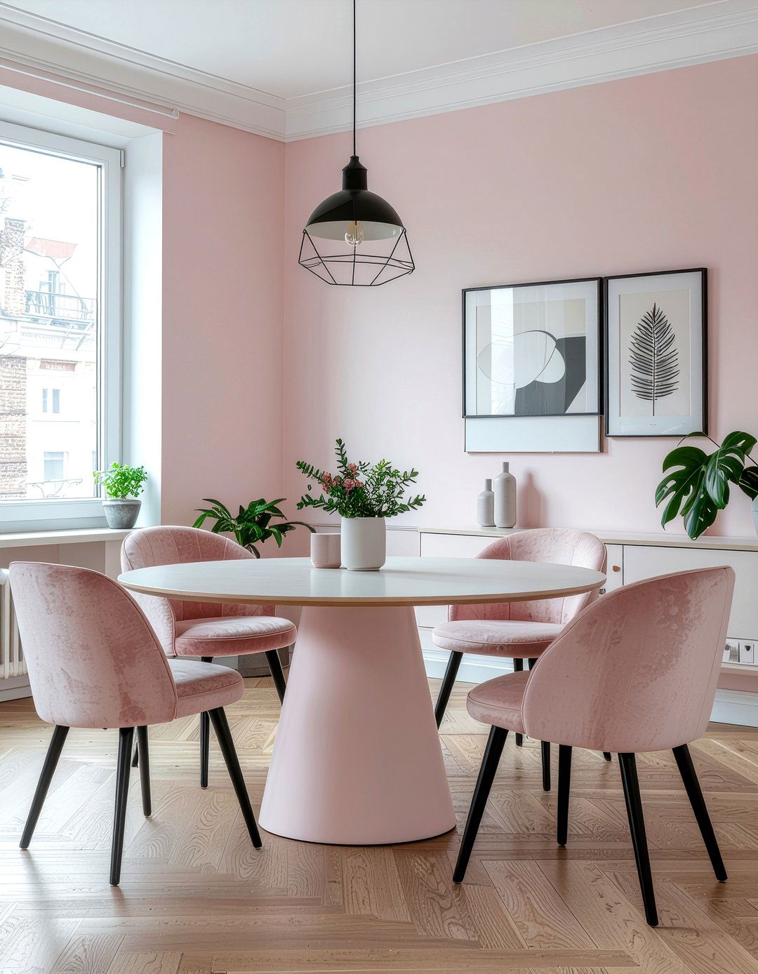 Modern blush pink dining room - 30 blush pink dining room ideas