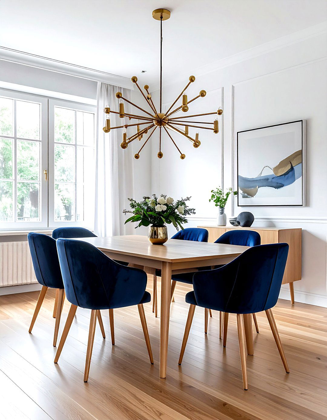 Modern brass sputnik chandelier - 30 brass chandelier dining room ideas