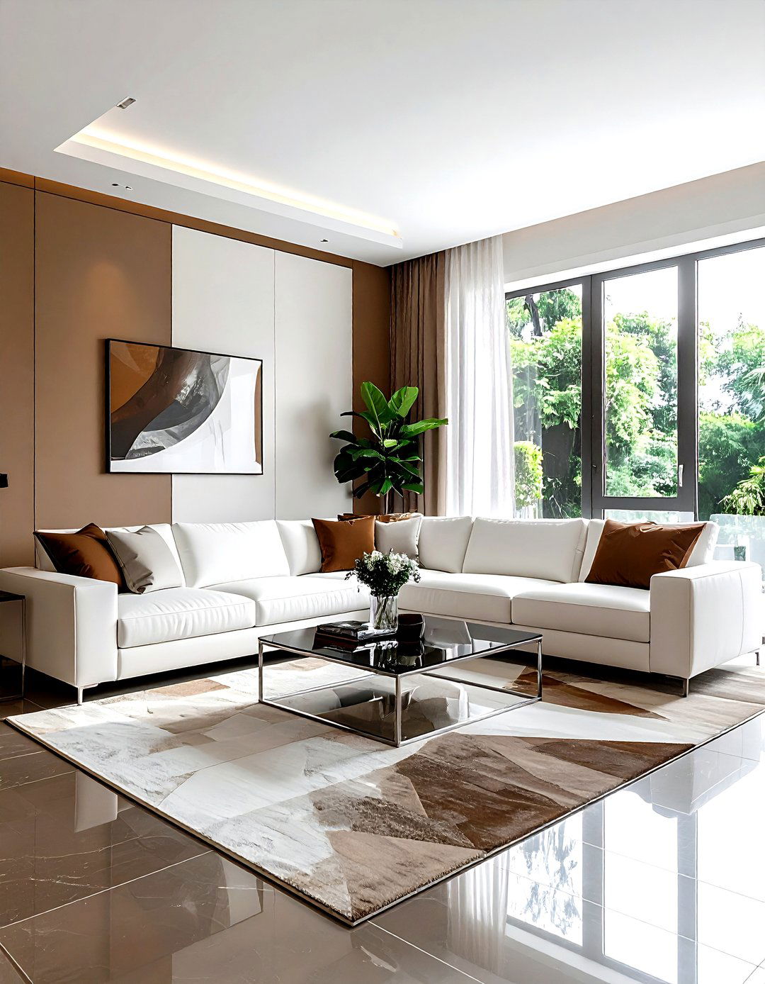 Modern brown and white living room - 30 brown and white living room ideas