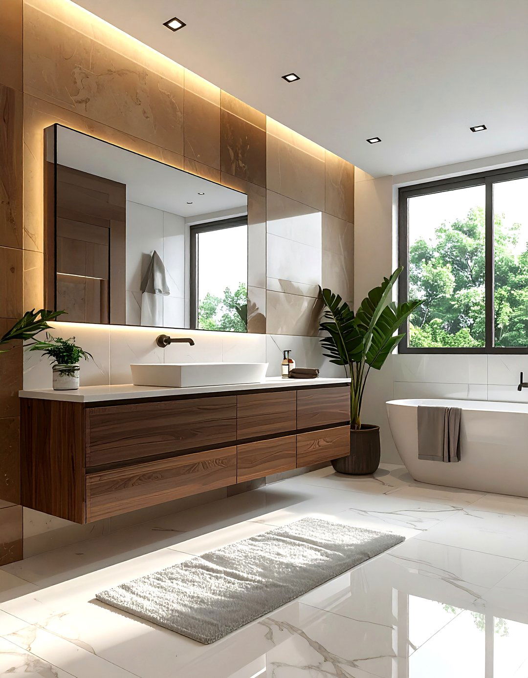 Modern brown white bathroom - 30 brown and white bathroom ideas
