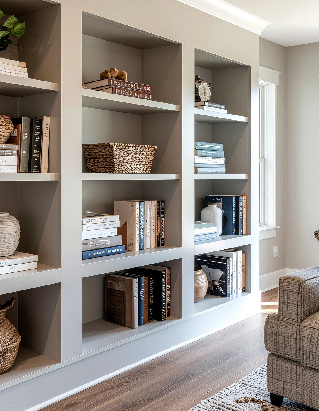 Modern built ins - 30 warm gray living room ideas