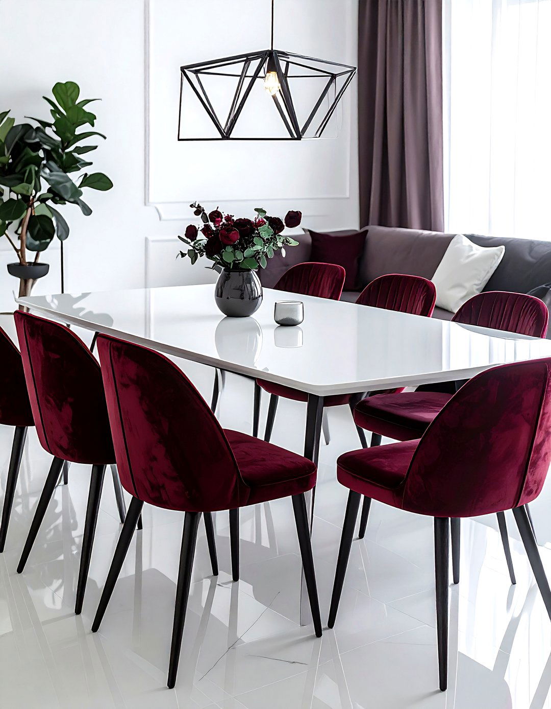 30 Chic Burgundy and White Dining Room Ideas for Entertaining