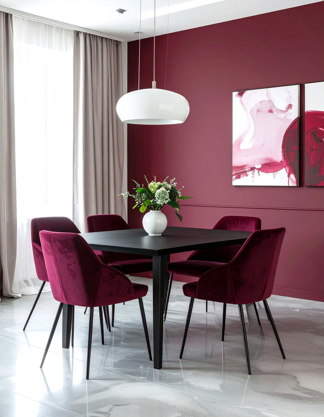 Modern burgundy dining room - 30 burgundy dining room ideas