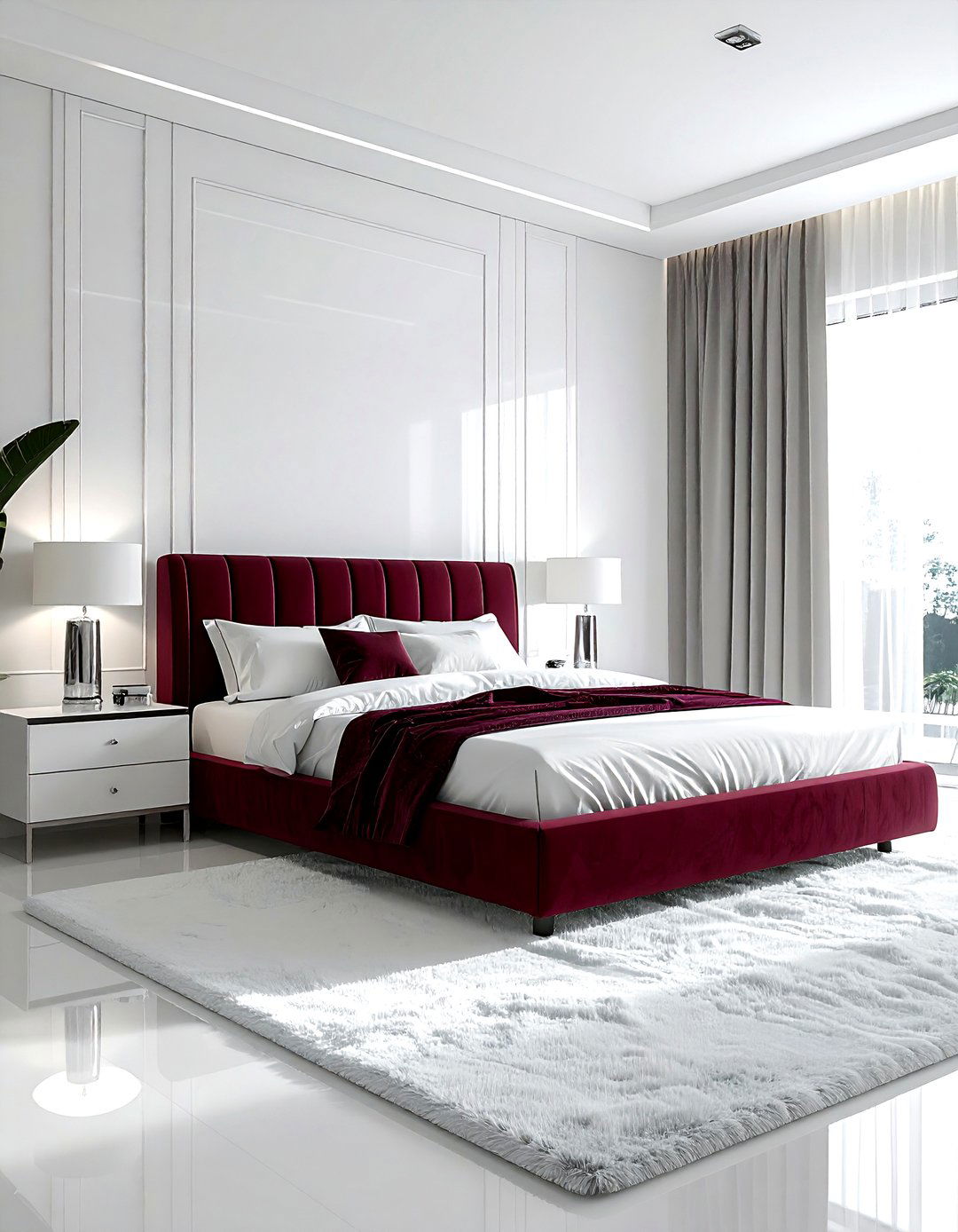 Modern burgundy white bedroom furniture - 30 burgundy and white bedroom ideas